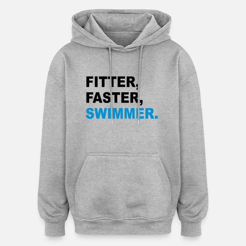 schwimmen - Sweat à capuche oversize unisexe - gris chiné