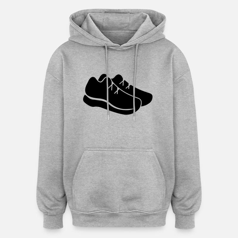 LAUFSCHUHE - Sweat à capuche oversize unisexe - gris chiné