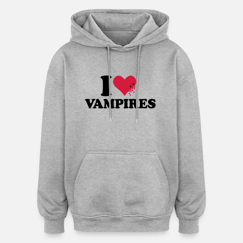 Vampire - Oversized Unisex Hoodie - Grau meliert