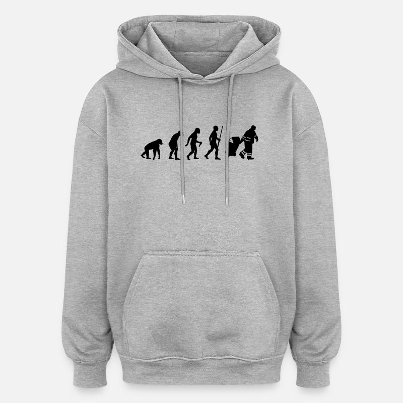 Garbage Man evolution - Sweat à capuche oversize unisexe - gris chiné