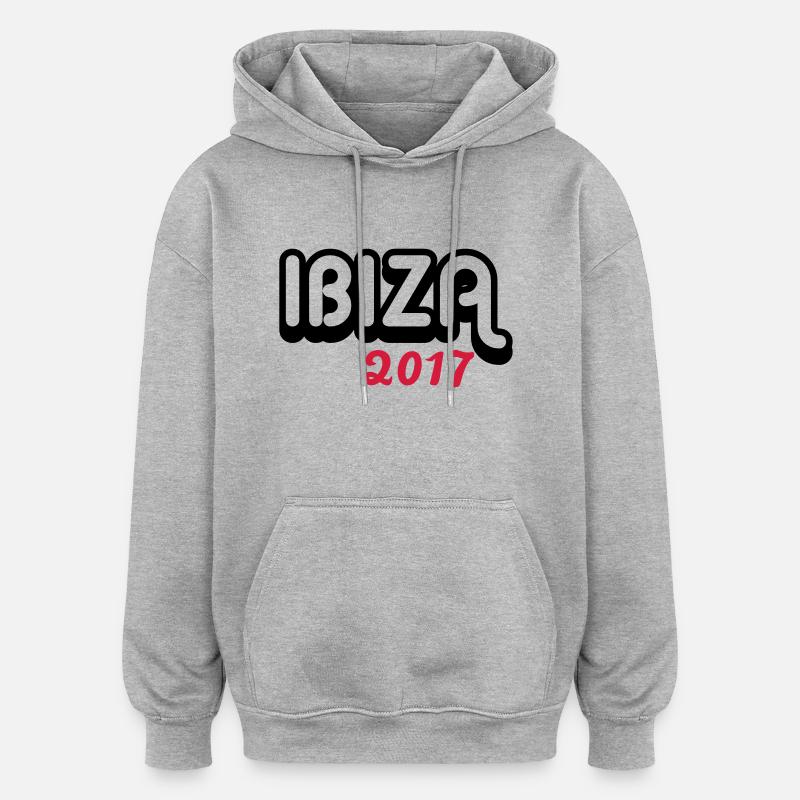 Ibiza2017 - Sweat à capuche oversize unisexe - gris chiné