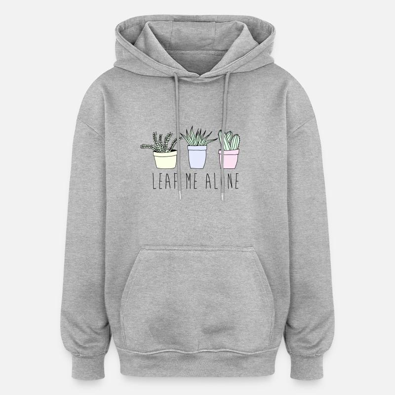 Me laisse moi seul - Sweat à capuche oversize unisexe - gris chiné