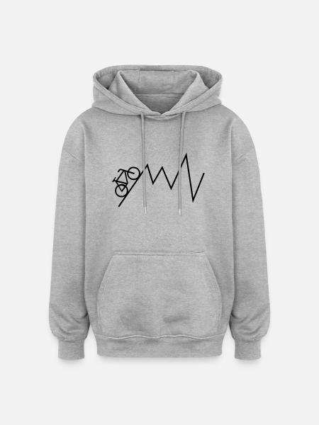 biker - Sweat à capuche oversize unisexe - gris chiné