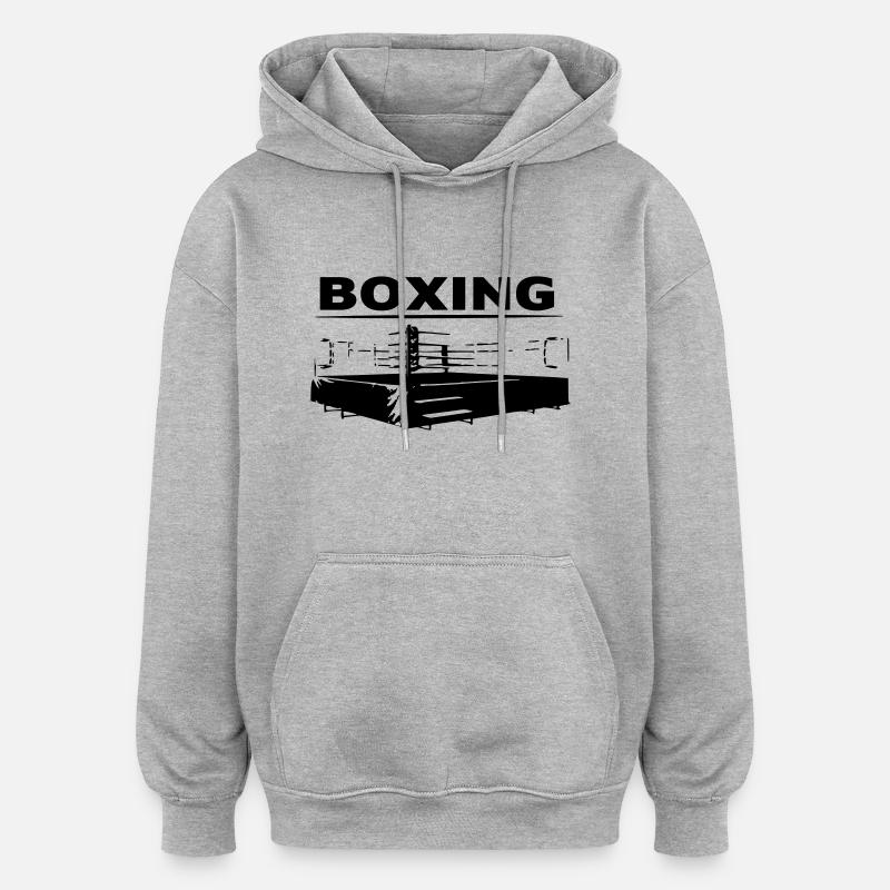Boxing | Boxring - Oversized Unisex Hoodie - Grau meliert