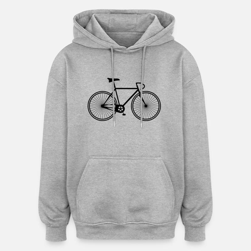 vélo - Sweat à capuche oversize unisexe - gris chiné