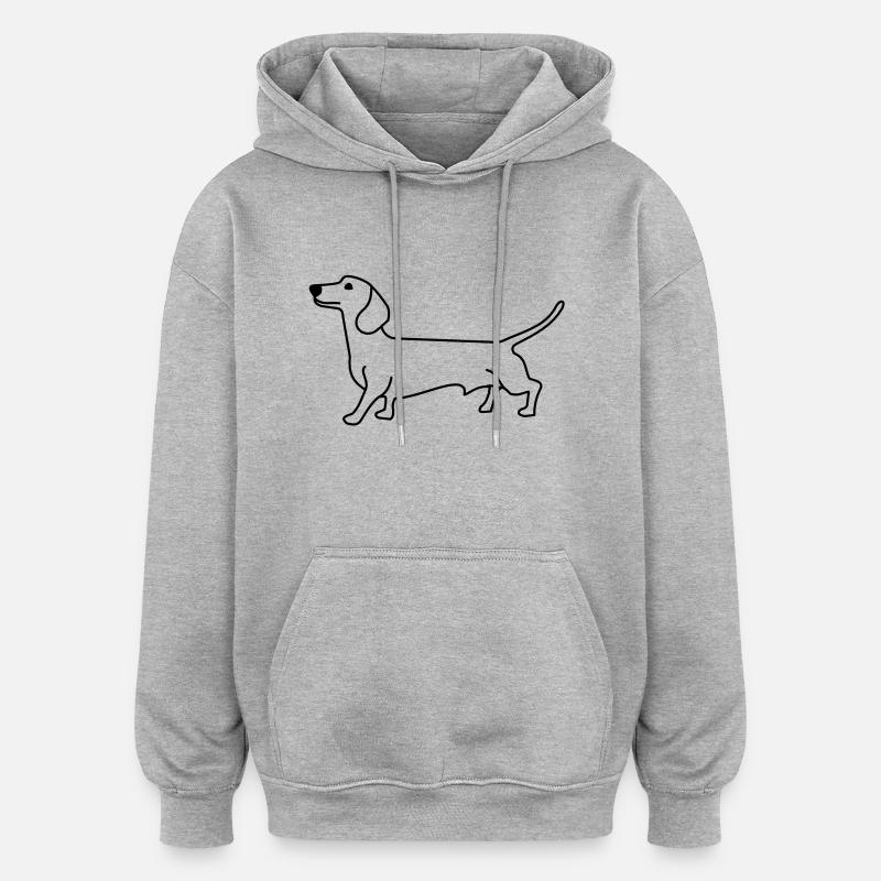 dackel - Oversized Unisex Hoodie - Grau meliert