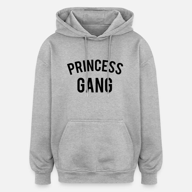 Princesse Gang - Sweat à capuche oversize unisexe - gris chiné