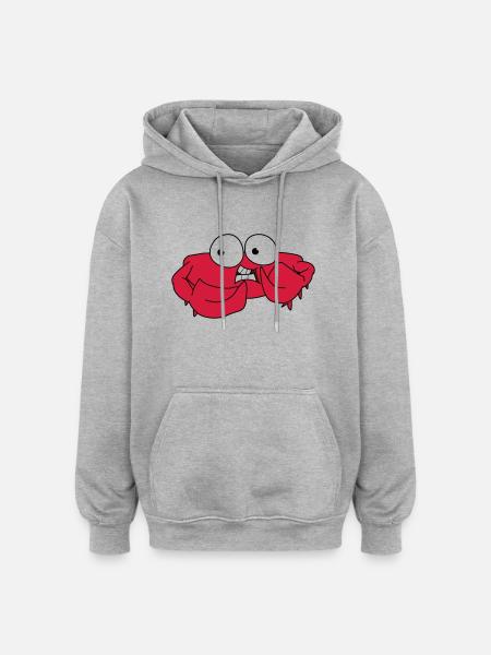 crabe - Sweat à capuche oversize unisexe - gris chiné