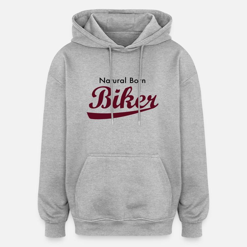 Natural Born Biker - Sweat à capuche oversize unisexe - gris chiné