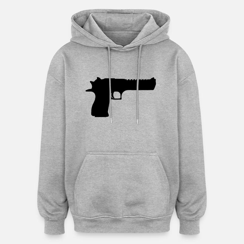 Desert Eagle / Deagle / D.50 - Sweat à capuche oversize unisexe - gris chiné