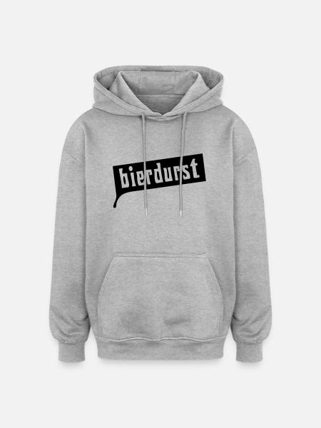 Durst auf Bier - Oversized Unisex Hoodie - Grau meliert