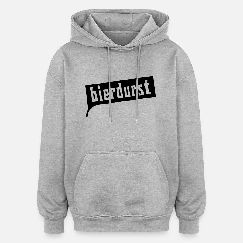 Soif de bière - Sweat à capuche oversize unisexe - gris chiné