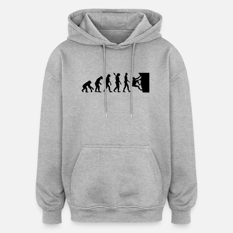 Evolution climbing - Oversized Unisex Hoodie - heather grey