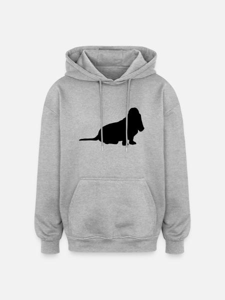 Basset - Oversized Unisex Hoodie - Grau meliert