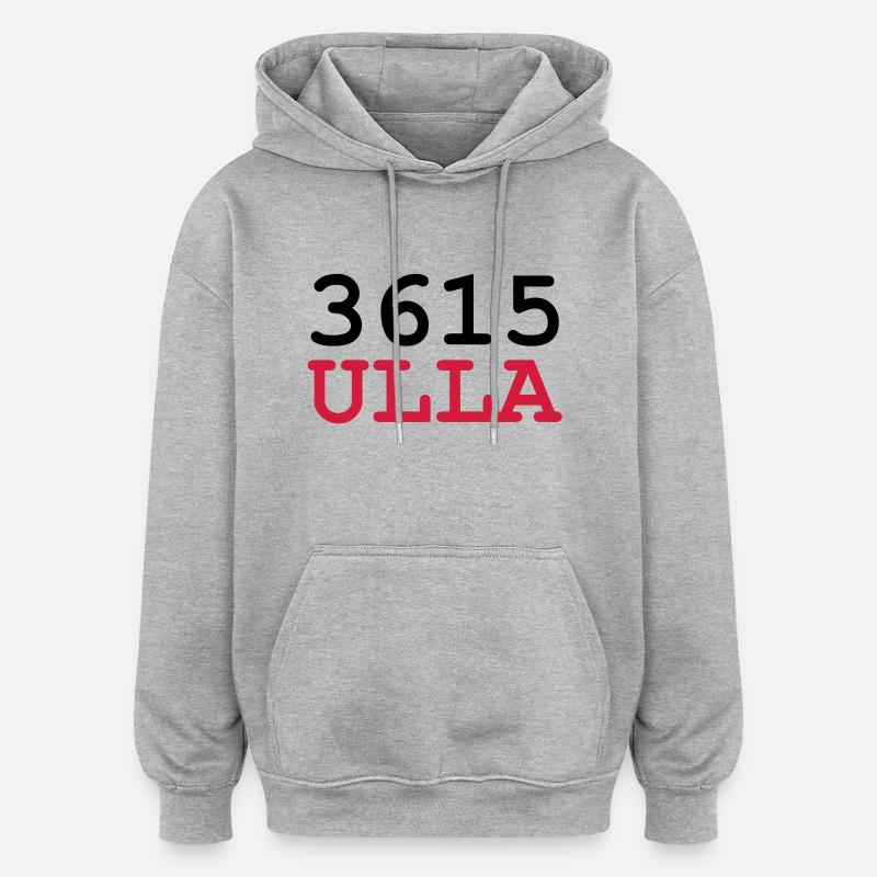 3615 ULLA - Sweat à capuche oversize unisexe - gris chiné