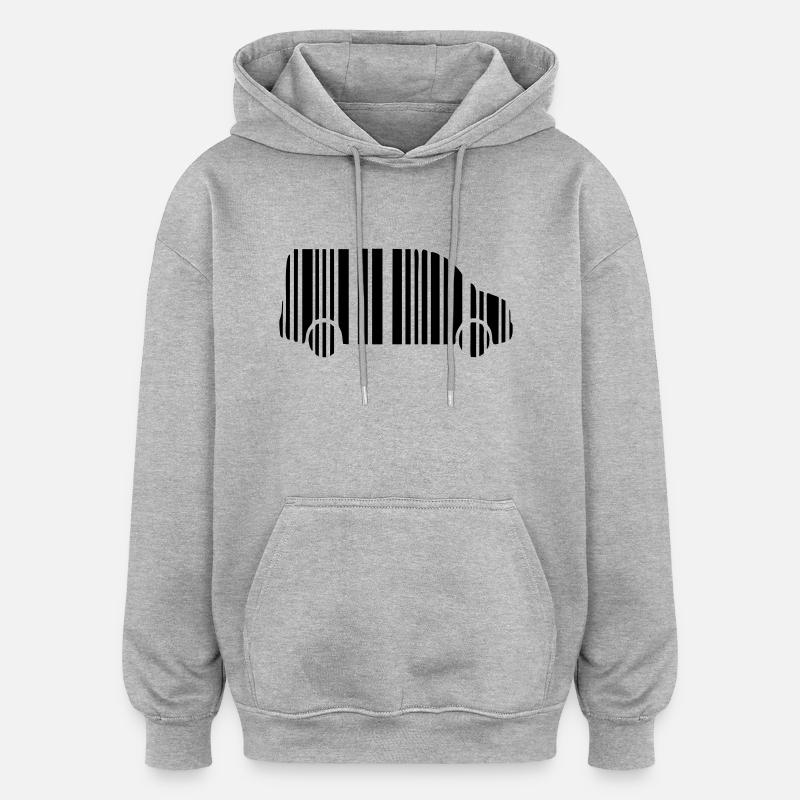 camper van strichcode - Oversized Unisex Hoodie - Grau meliert