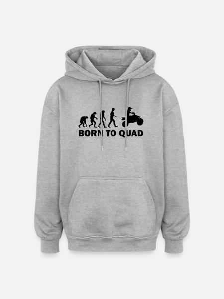 born to quad - Oversized Unisex Hoodie - heather grey