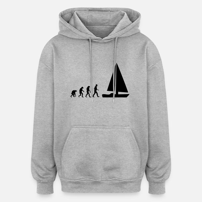 segelboot evolution - Oversized Unisex Hoodie - Grau meliert