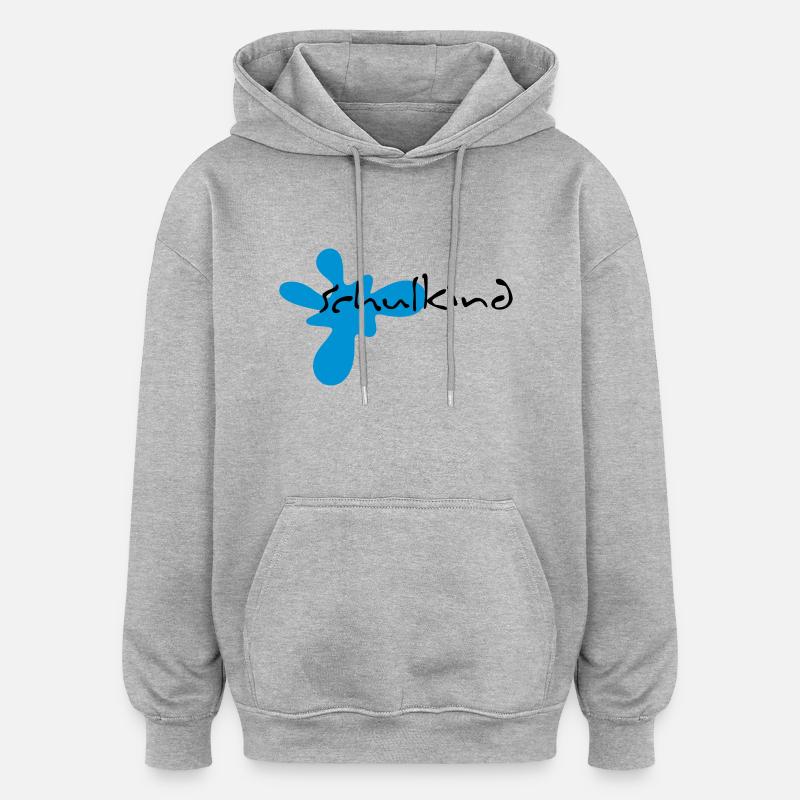 schulkind - Sweat à capuche oversize unisexe - gris chiné