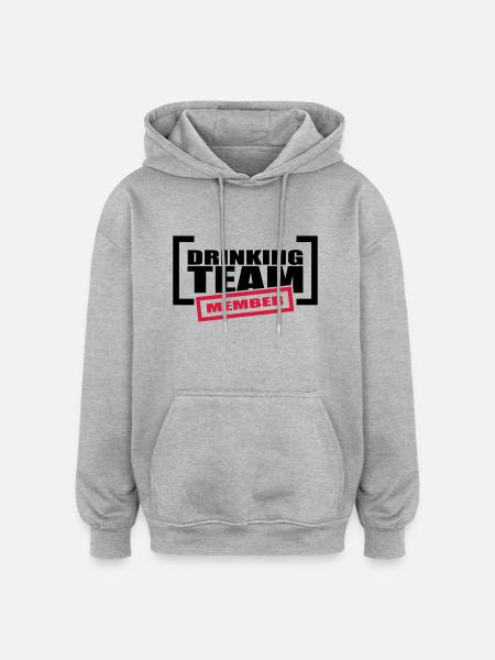 Drinking Team Member - Oversized Unisex Hoodie - heather grey