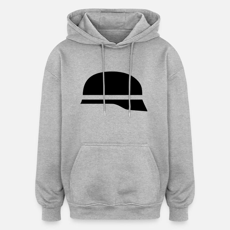 casque de pompier - Sweat à capuche oversize unisexe - gris chiné