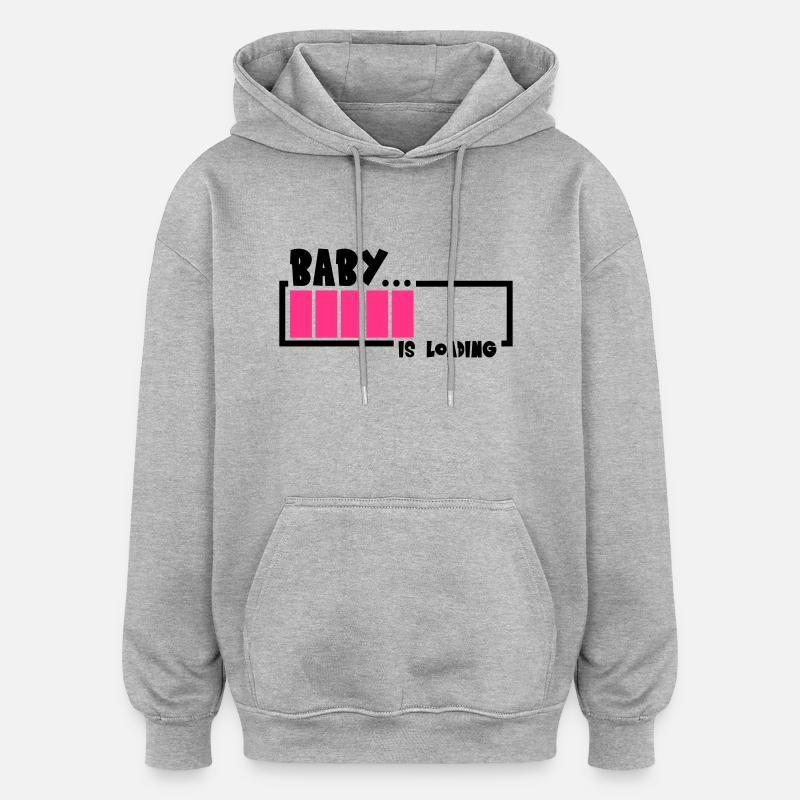 Baby Is Loading Design - Sweat à capuche oversize unisexe - gris chiné