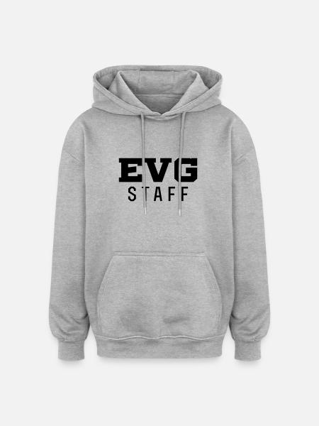 evg staff mariage cadeau - Sweat à capuche oversize unisexe - gris chiné