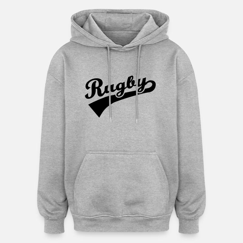 Rugby - Sweat à capuche oversize unisexe - gris chiné