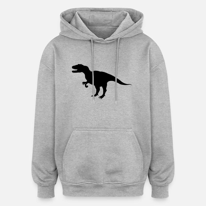 dinosaurier - Sweat à capuche oversize unisexe - gris chiné