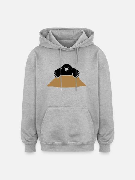 Mole - Oversized Unisex Hoodie - heather grey
