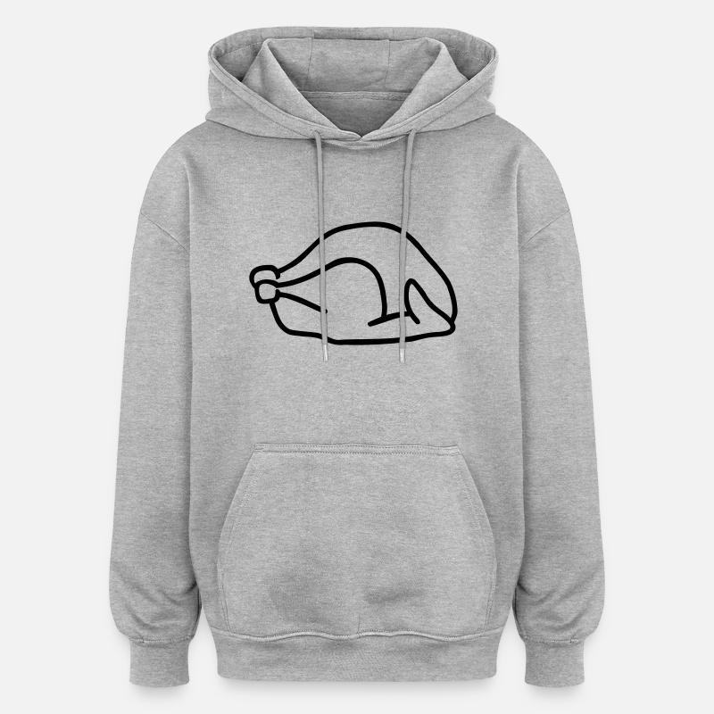 Dindon - Sweat à capuche oversize unisexe - gris chiné