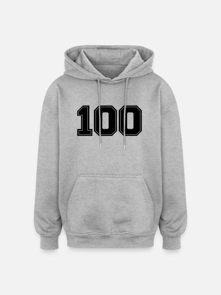 100 - Oversized Unisex Hoodie - Grau meliert