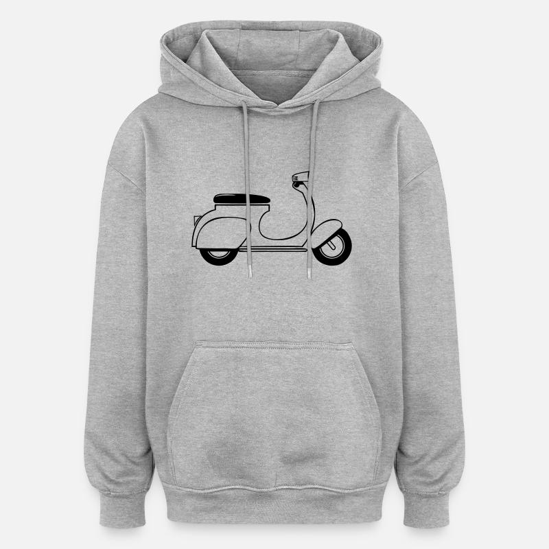 motorroller reisen - Sweat à capuche oversize unisexe - gris chiné