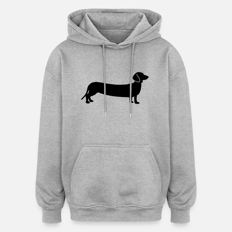 chiens - Sweat à capuche oversize unisexe - gris chiné