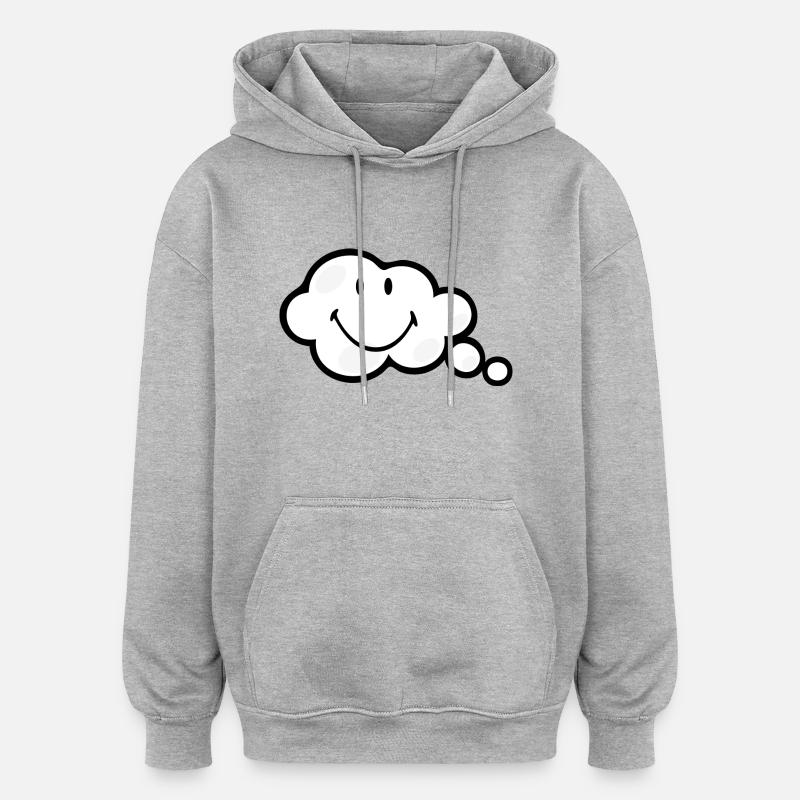 Smiley Think Bubble - Sweat à capuche oversize unisexe - gris chiné