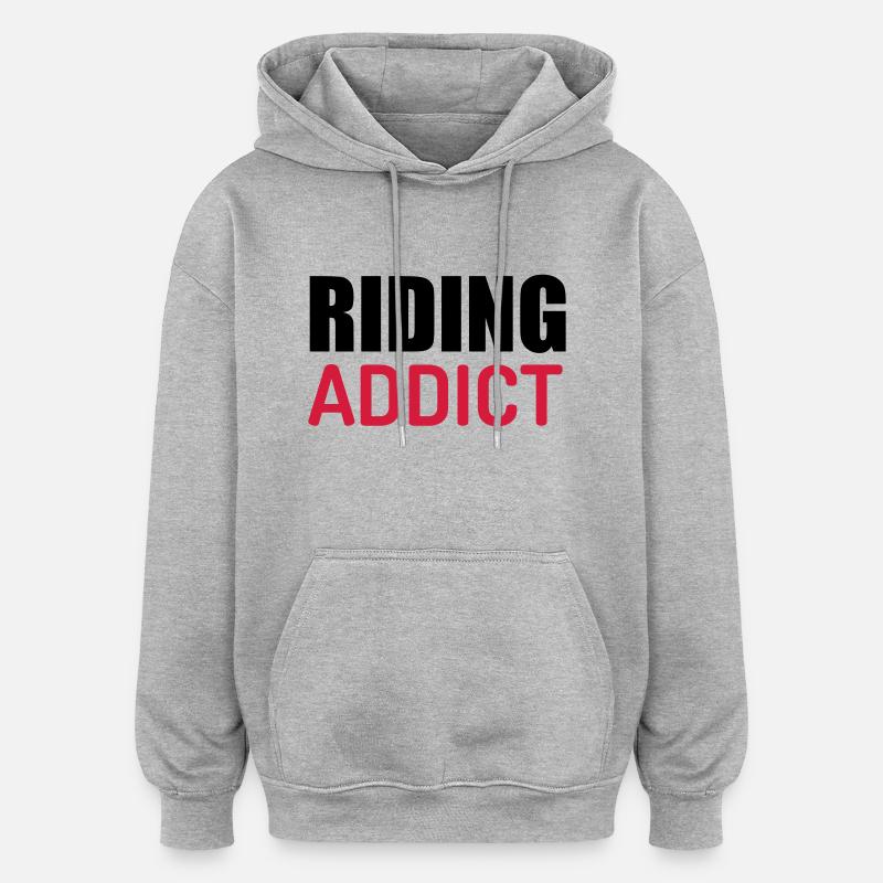 Equitation / Cheval / Cavalier / Equestre - Sweat à capuche oversize unisexe - gris chiné