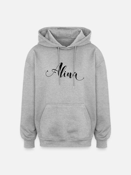 alina - Oversized Unisex Hoodie - Grau meliert