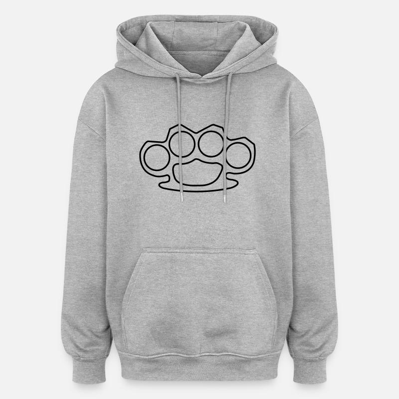 schlagring - Oversized Unisex Hoodie - Grau meliert