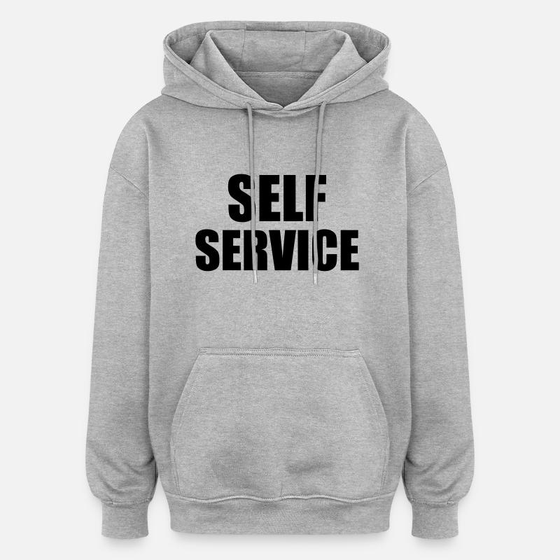 Self Service - Sweat à capuche oversize unisexe - gris chiné