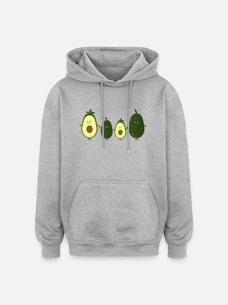 Avocado family - Oversized Unisex Hoodie - heather grey
