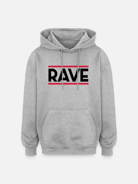 RAVE - Oversized Unisex Hoodie - heather grey