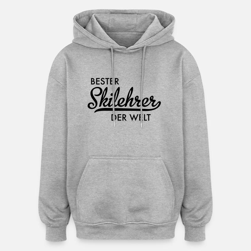 Bester Skilehrer - Oversized Unisex Hoodie - Grau meliert