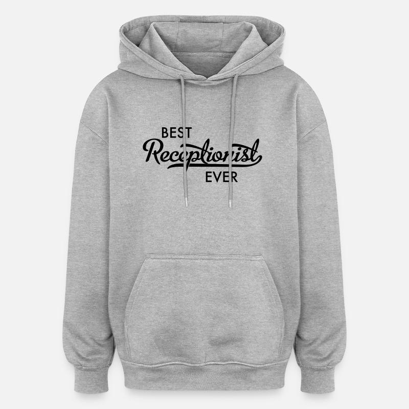 Rezpetionist - Oversized Unisex Hoodie - Grau meliert