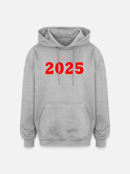 2025 - Oversized Unisex Hoodie - heather grey