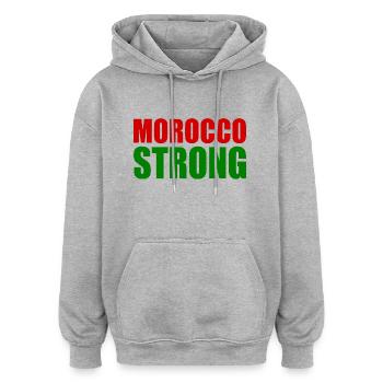 Morocco strong - Sweat à capuche oversize unisexe - gris chiné - Devant - Noah (186cm)