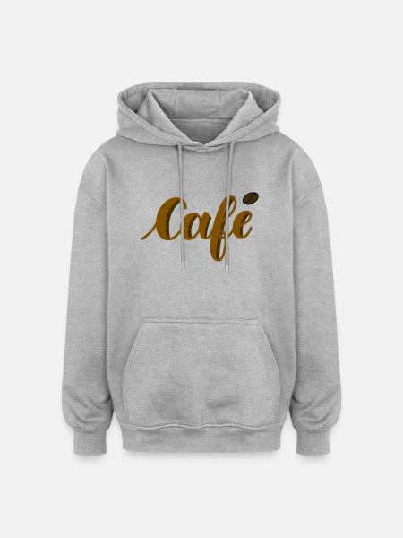 Coffee Lettering - Oversized Unisex Hoodie - heather grey