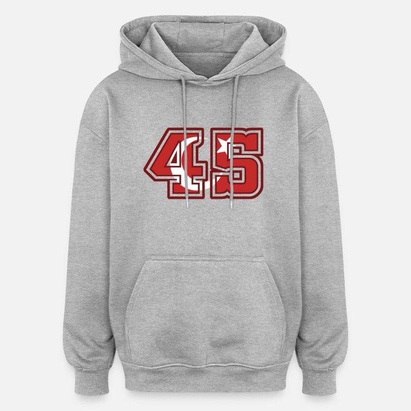 Manisa - Sweat à capuche oversize unisexe - gris chiné