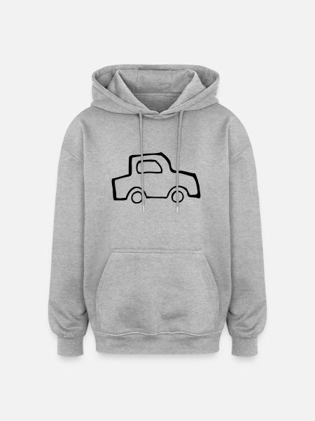 Auto - Oversized Unisex Hoodie - Grau meliert