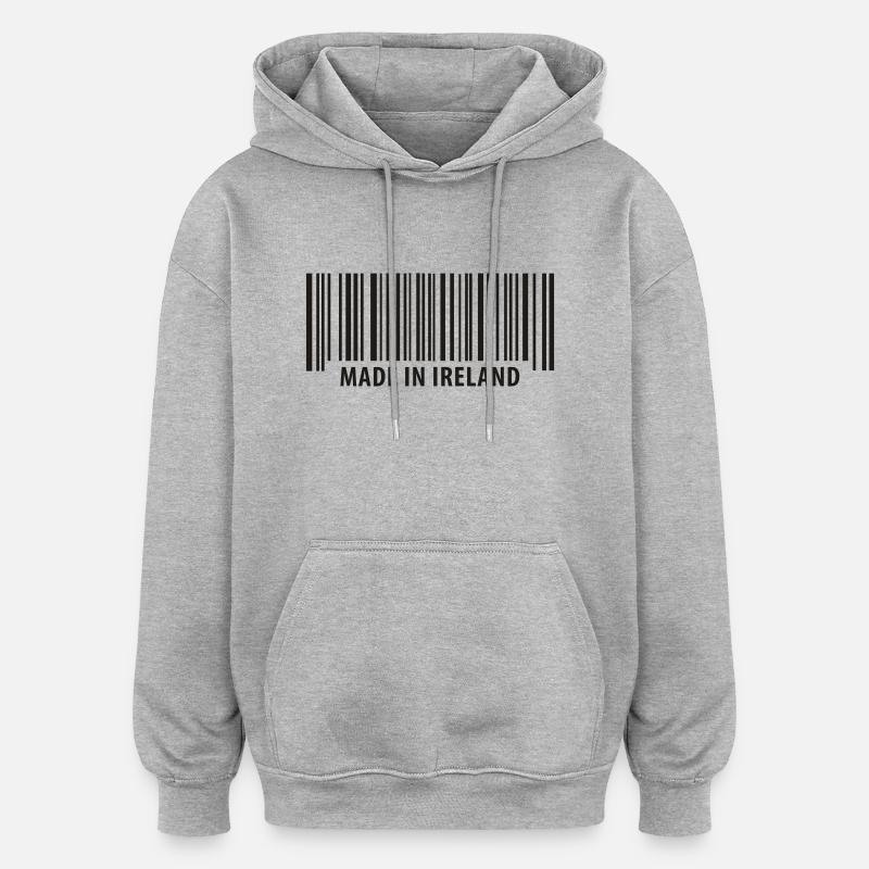 Made in Ireland - Sweat à capuche oversize unisexe - gris chiné