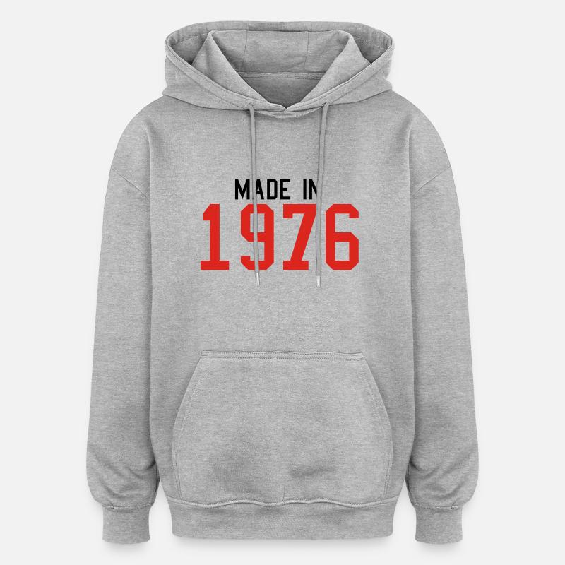 1976 - Oversized Unisex Hoodie - heather grey